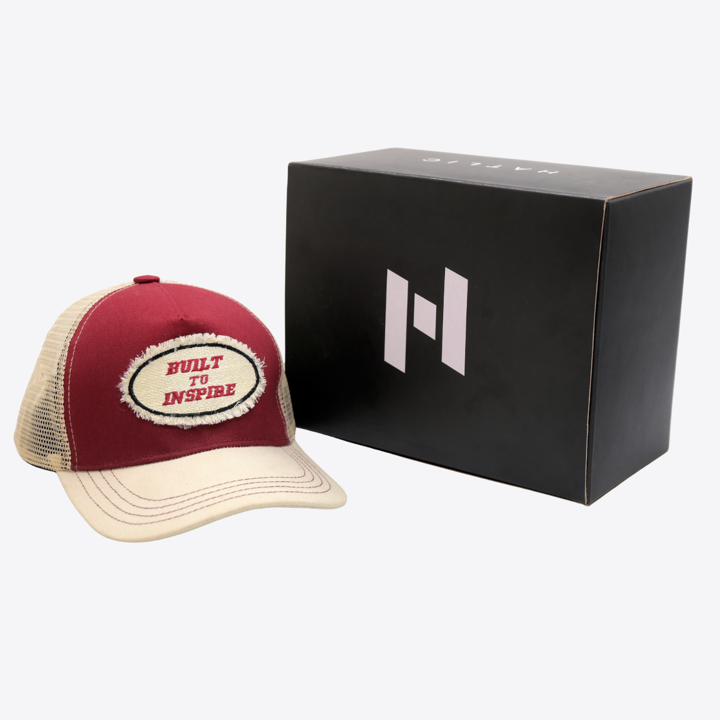 The "Built To Inspire" Distressed Trucker Cap